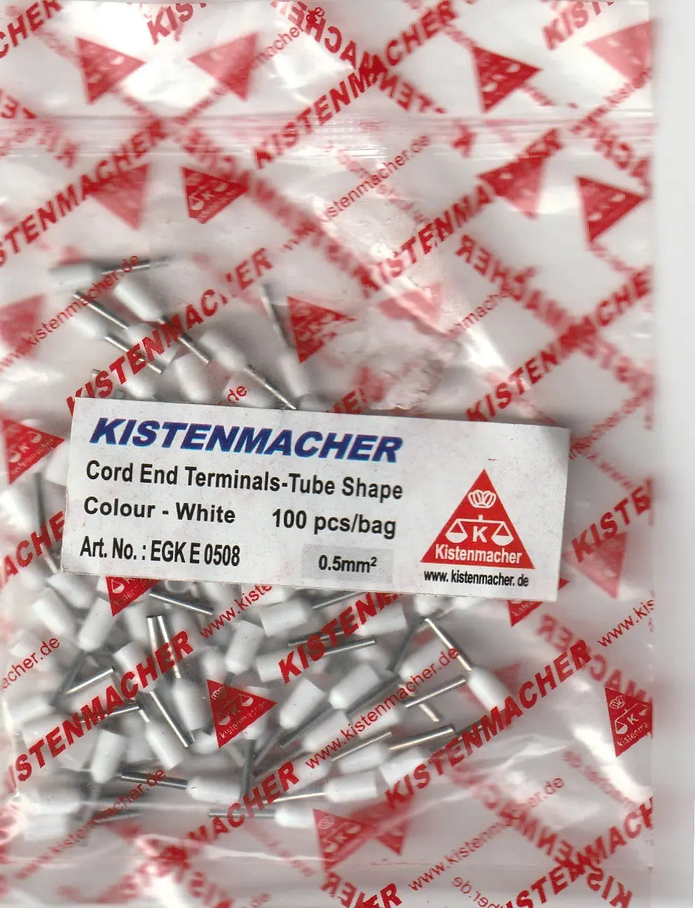 Kistenmacher Insulated Bootlace Ferrules 05-08 White E0508/W Kistenmacher