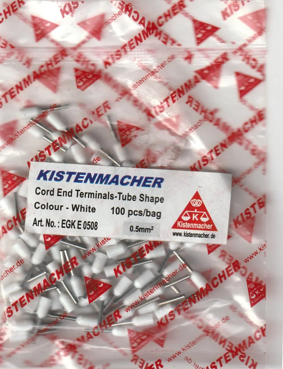 Kistenmacher Insulated Bootlace Ferrules 05-08 White E0508/W Kistenmacher