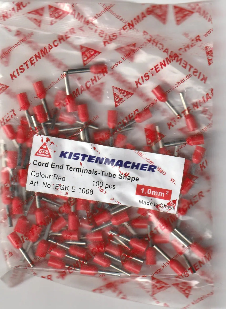 Kistenmacher Insulated Bootlace Ferrules 01-08 Red E1008/R Kistenmacher