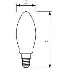 Philips MAS LEDCandle E14 bulb, clear glass, 3.4W (40W eq), warm glow UAE