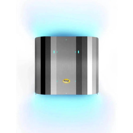 Mo-el Butterfly 700 insect killer, silver-gray metal housing with blue UV glow, 40 W UV-A UAE