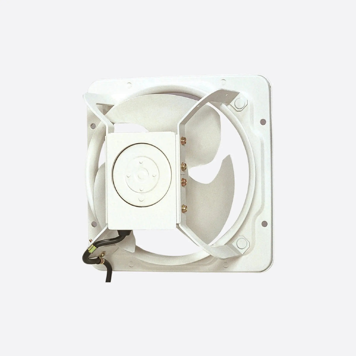 KDK exhaust fan, industrial high-pressure 45GSC by Deluxe Electricals, white square-frame mount with visible wiring UAE
