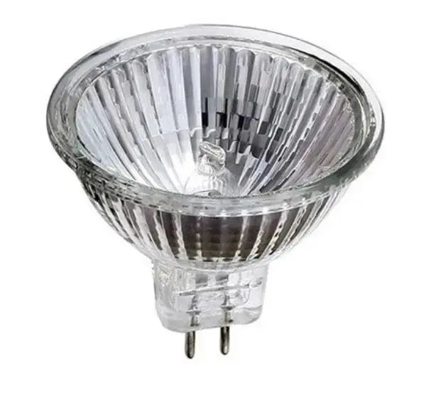 Osram MR16 12V 50W halogen reflector bulb, model 41370WFL, GU5.3 base, clear prismatic reflector
