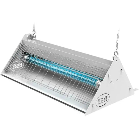 Mo-El Mo-Stick 397 / Cri-Cri 397 insect killer; hanging metal unit with blue UV-A lamp and wire grid. UAE
