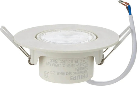 Philips LED Spotlight SL052 RD SPOT 070 recessed downlight with white trim, spring clips and exposed wiring UAE