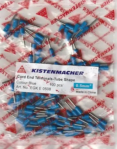 Kistenmacher Insulated Bootlace Ferrules 0.50-08 Blue E0508/B Kistenmacher