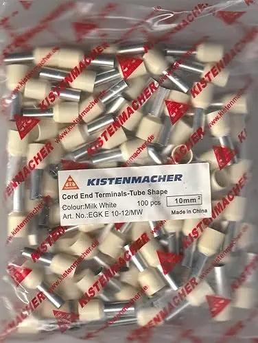 Kistenmacher Insulated Bootlace Ferrules 10-12 Milk White E1012/MW Kistenmacher