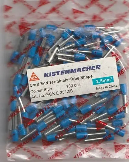 Kistenmacher Insulated Bootlace Ferrules 2.5-12 Blue E2512/B Kistenmacher