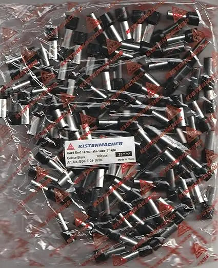 Kistenmacher Insulated Bootlace Ferrules 25-16 Black E2516/BL Kistenmacher