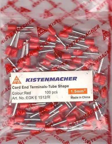 Kistenmacher Insulated Bootlace Ferrules 1.5-12 Red E1512/R Kistenmacher