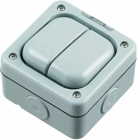 MK Masterseal Plus K56402GRY 10 amp 2-Gang Single-Pole 1-Way Switch MK Electric