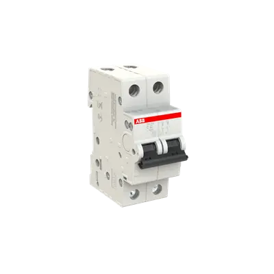ABB SH202-C32 MCB, 2-pole 32A Type C 6kA, official ABB product photo, side view