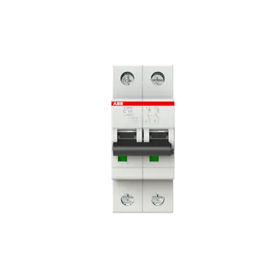 ABB S202-C16 miniature circuit breaker, 16A, double-pole Type C, 6kA, front view UAE