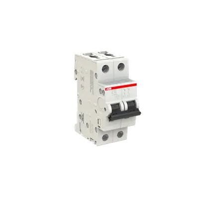 ABB S202-C16 2P Type C miniature circuit breaker, white body with black toggle, 16A, 6kA. UAE