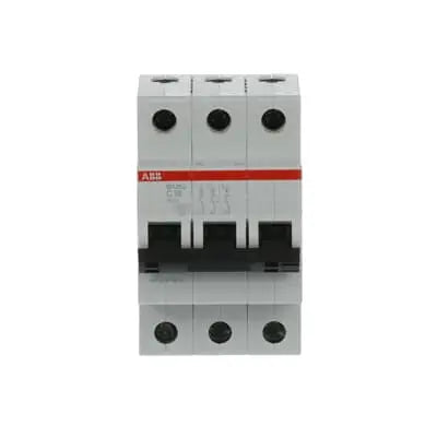 ABB SH203-C16 MCB, 3-pole 16A Type C 6kA, official ABB product photo, additional angle