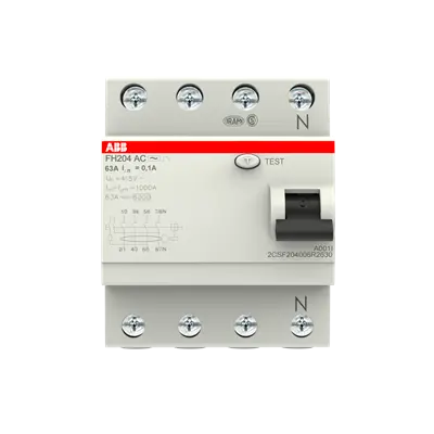 ABB ELCB/RCCB FH204 AC-63/0.1 4-Pole 63A 100mA ABB