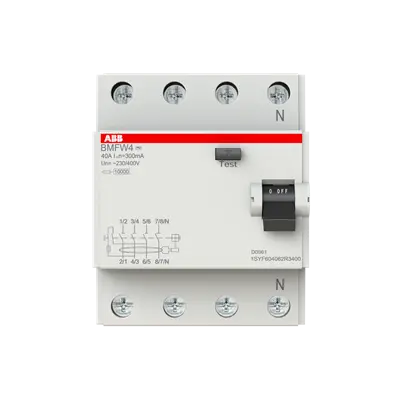 ABB BMFW440/AC300 Residual Current Circuit Breaker AC Type, 4P, 40A, 300mA ABB