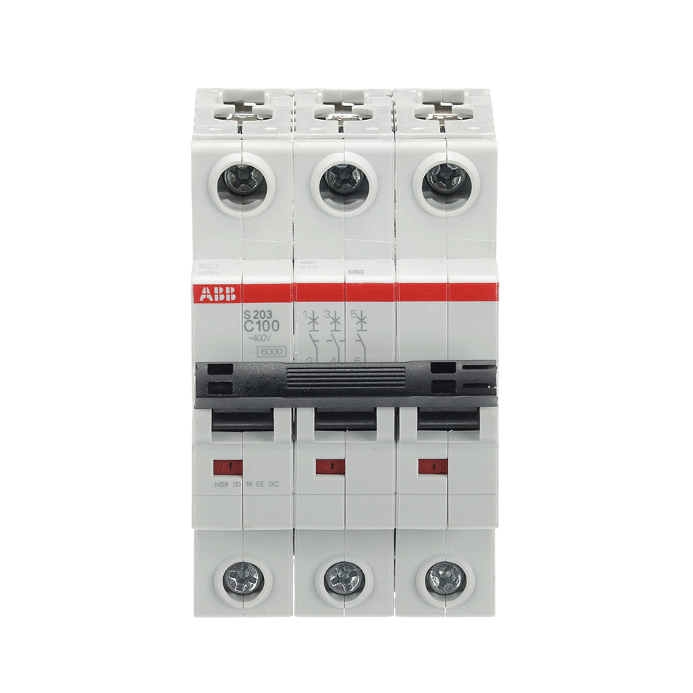 Abb Miniature Circuit Breaker 100A 3P 6kA S203-C100 ABB