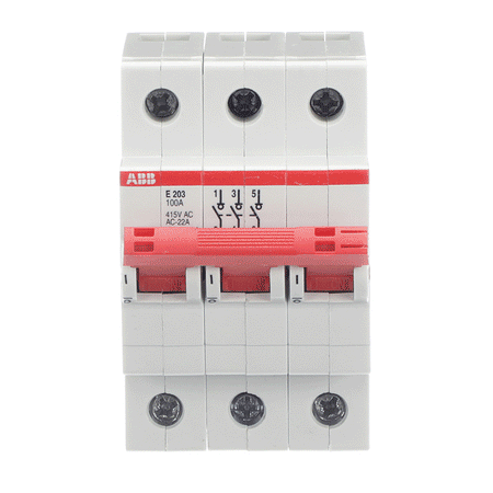 ABB Isolator E203/100R 3-Pole 100A Rail Mount ABB