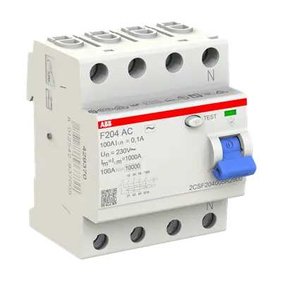 ABB RCCB/ELCB F204 100A 4-Pole 100mA ABB