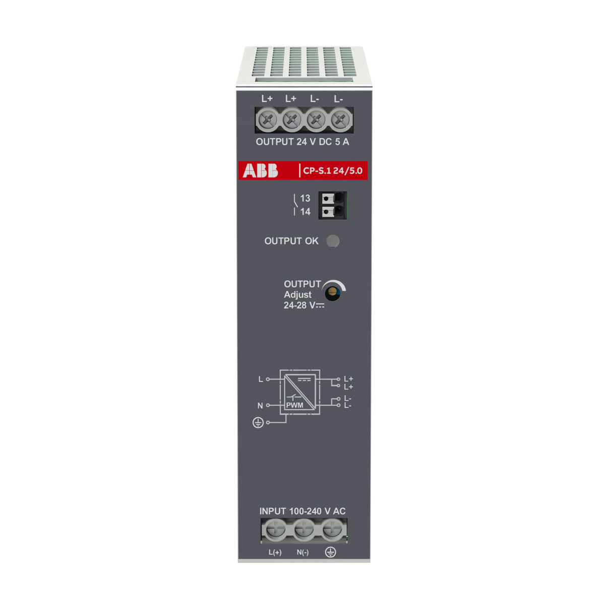 ABB CP-S.1 24/5.0 Power supply In:100-240VAC/100-250VDC Out:DC 24V/5A 1SVR320561R1000 ABB