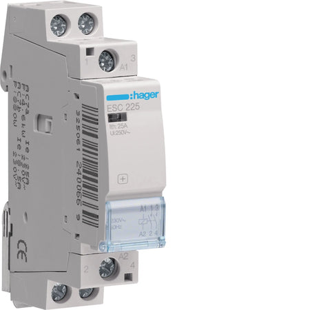 Hager ESC225 25A 2-Pole Installation Contactor 230V AC Hager
