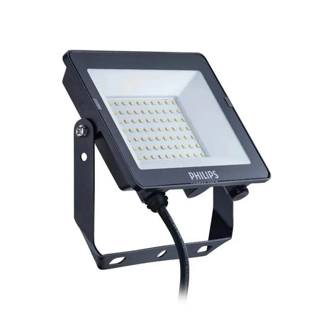 Philips BVP150 SmartBright G5 LED floodlight, 50W, warm white (3000K), wide beam, mounted on an adjustable bracket. UAE