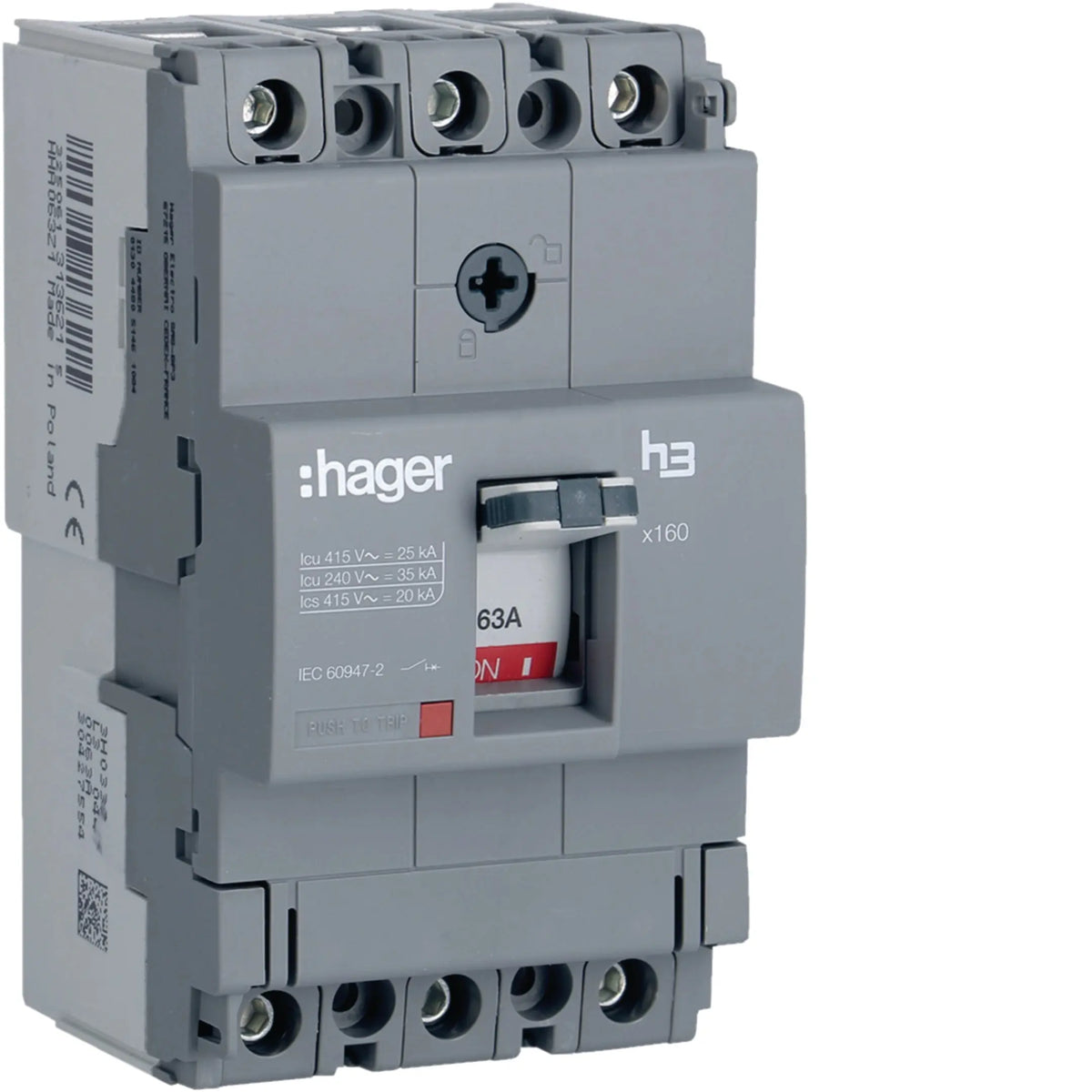 Hager MCCB 3-Pole 63A HHA063Z Hager