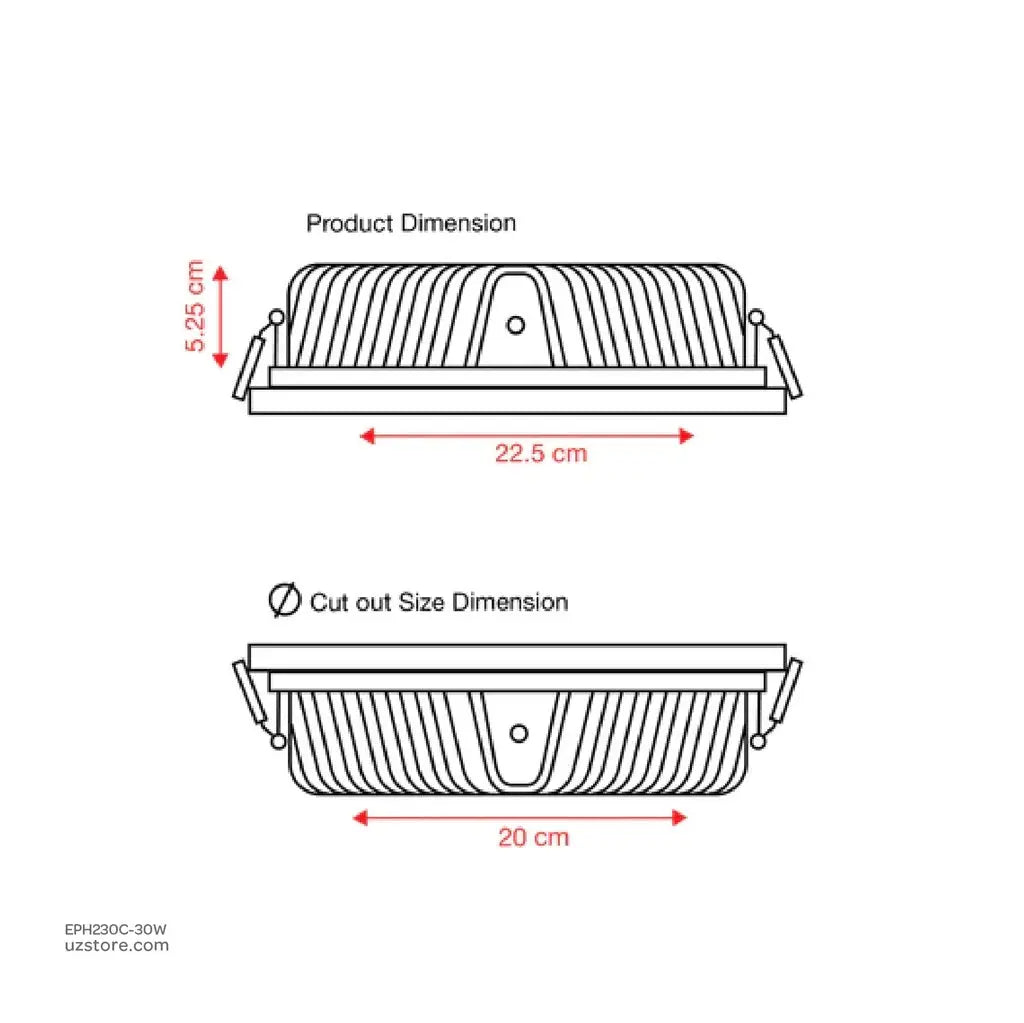 Philips LED Downlight 30W 200mm 6500K Cool Daylight - alternate angle