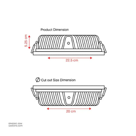 Philips LED Downlight 30W 200mm 6500K Cool Daylight - alternate angle