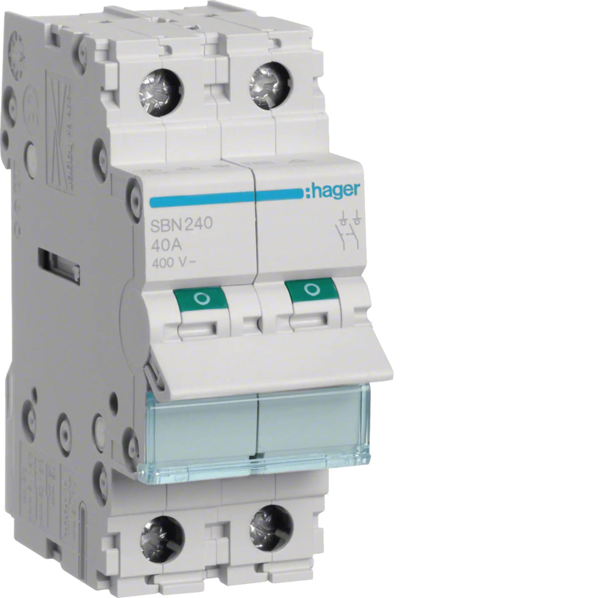 Hager SBN240 Isolator 40A 2-Pole — Main Switch Made in France Hager