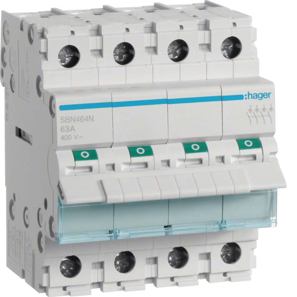 Hager Hager Onekonekt Isolator 63A 4P – SBN464N UAE