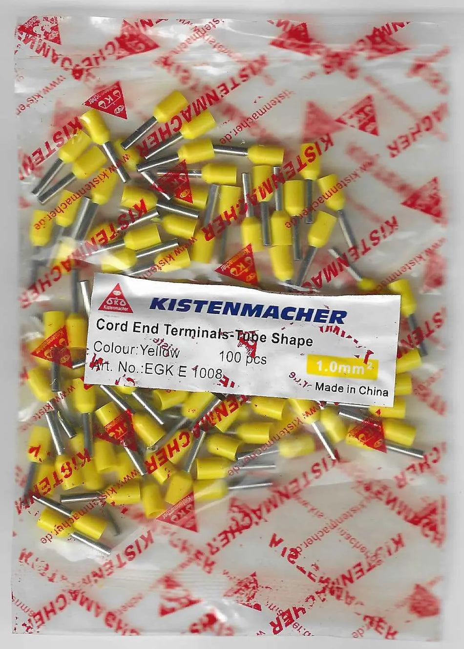 Kistenmacher Insulated Bootlace Ferrules 01-08 Yellow E1008/Y Kistenmacher