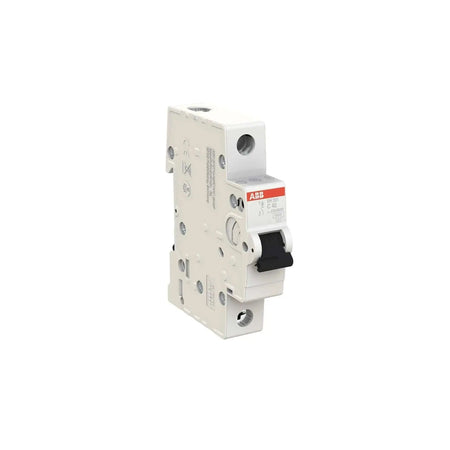 ABB 1P miniature circuit breaker, Type C, 6 kA, 6–32 A, white body with red ABB label and black toggle UAE