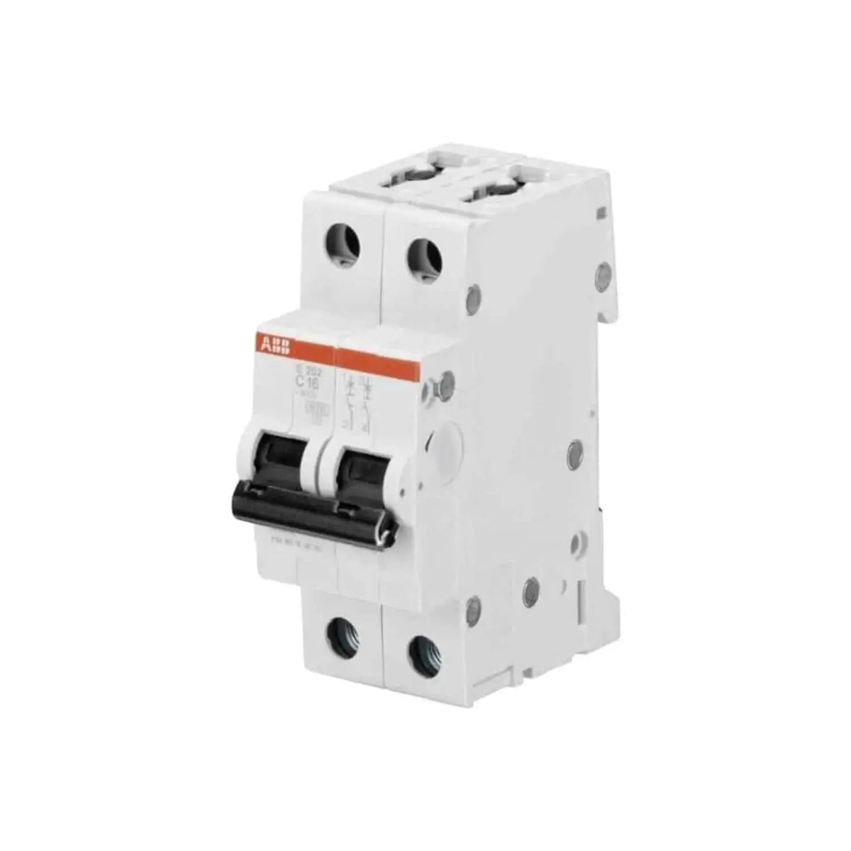 ABB S202-C32 miniature circuit breaker, 2P, C-curve, 32 A, white housing with orange ABB branding UAE