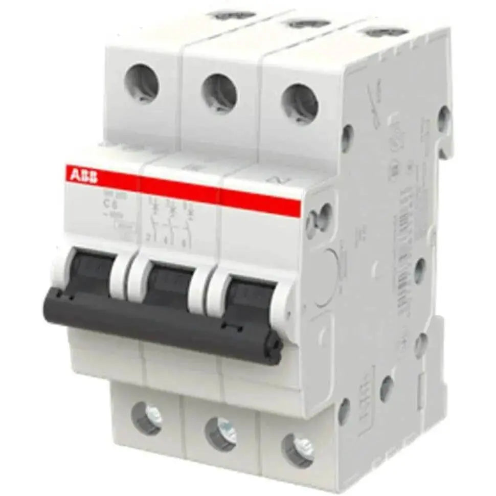 ABB SH203-C16 3-pole miniature circuit breaker, 16A, Type C, 6kA, front view UAE