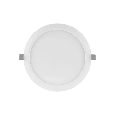 Ledvance LED Value Slim round downlight, white circular ceiling panel with side mounting clips. UAE
