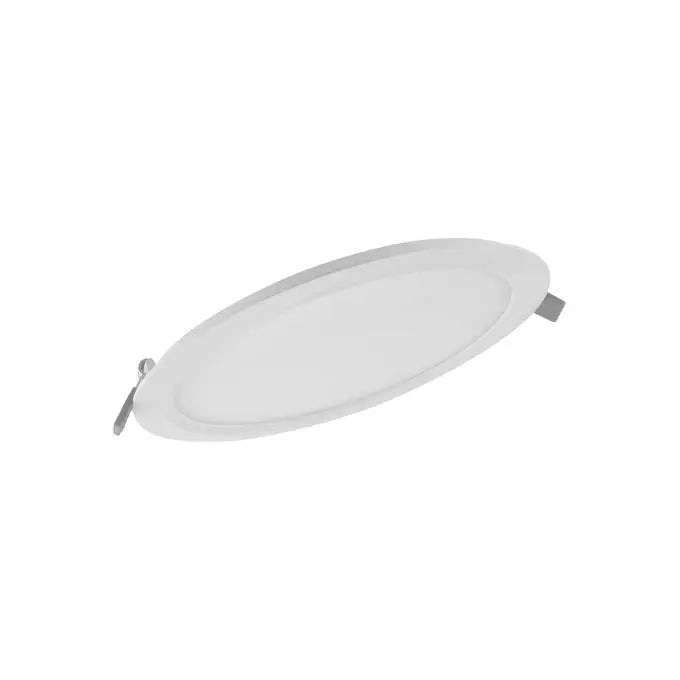 Ledvance LED Value Slim downlight, 18W, 8-inch round white recessed ceiling panel with spring clips. UAE