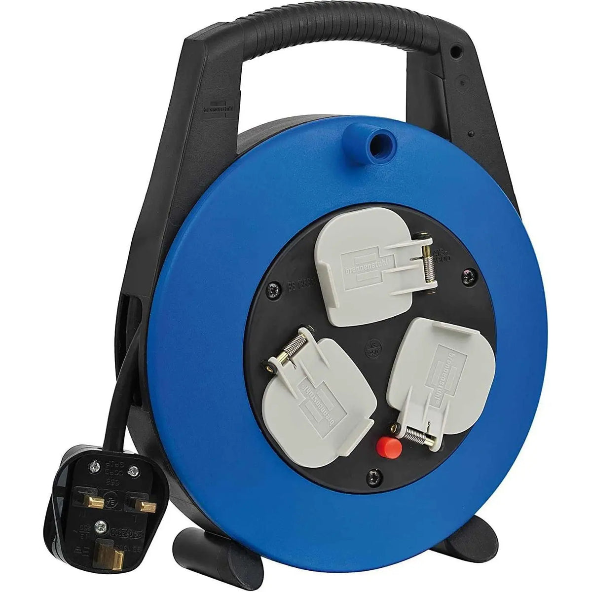 Brennenstuhl Vario Line 3-way socket cable reel blue, 5 m portable extension cord with three outlets UAE