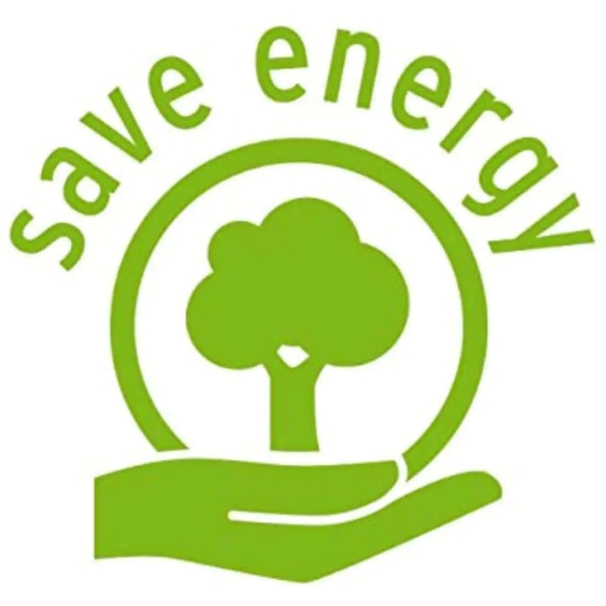 Sustainable logo badge: green circle with a tree resting on a hand on white background. UAE