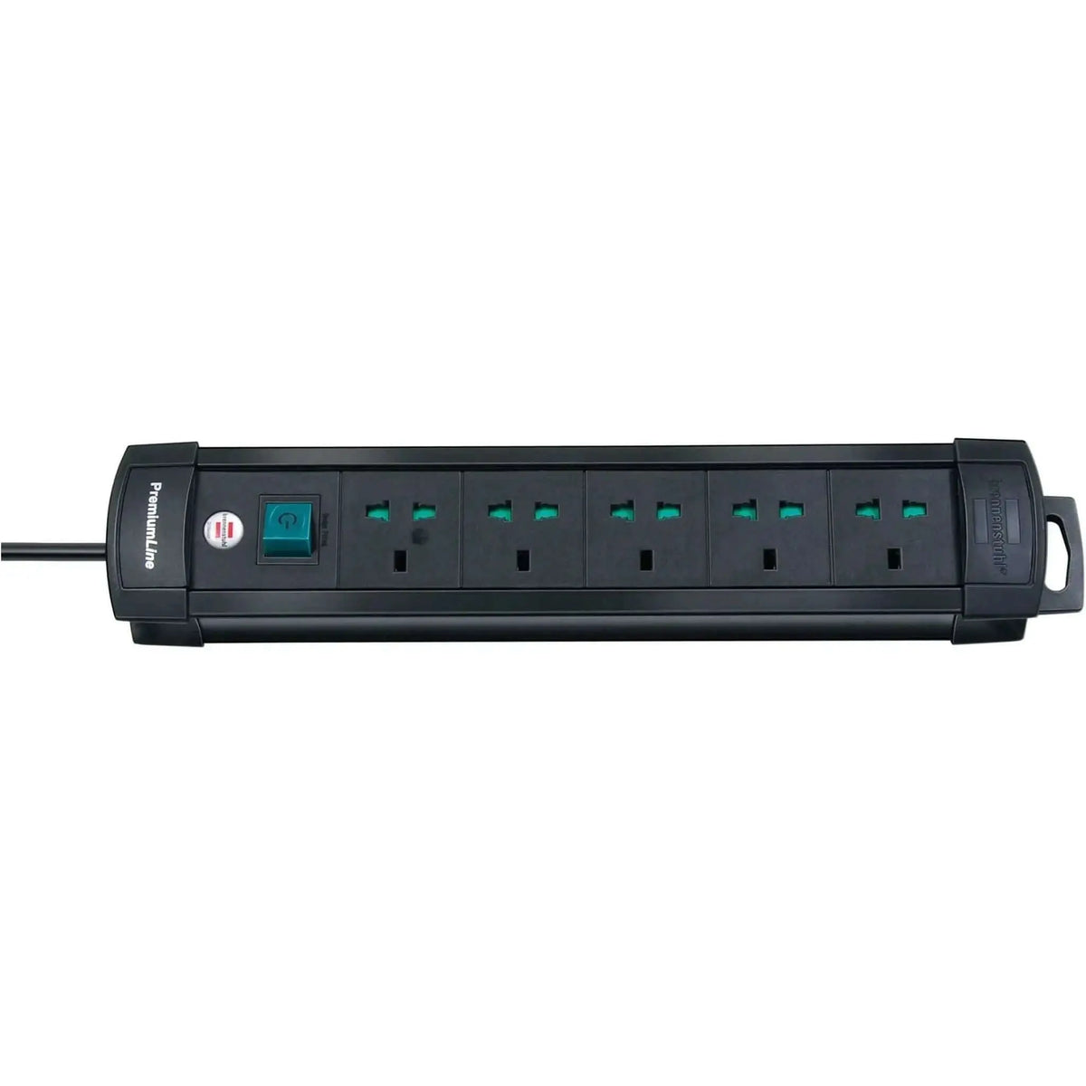 Brennenstuhl Premium-Line 5-way extension lead with 5 m cable, black body, 5 outlets and built-in switch. UAE