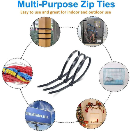 Edge British Standard cable zip ties, black; three ties shown against a white background UAE