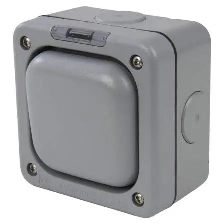 MK Masterseal Plus 10A 1G 2W Switch IP66 Weatherproof K56401GRY MK Electric