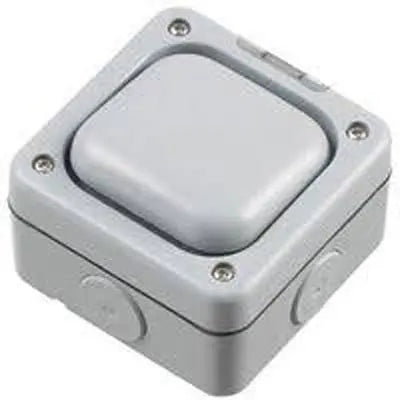 MK Masterseal Plus 10A 1G 2W Switch IP66 Weatherproof K56401GRY MK Electric