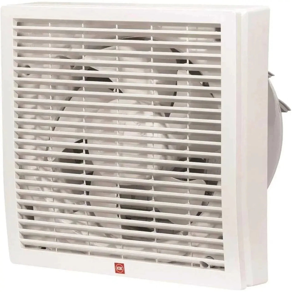 KDK 8in window-mount exhaust fan 20WHCT, white with front grille and visible blades; KDK logo on front. UAE