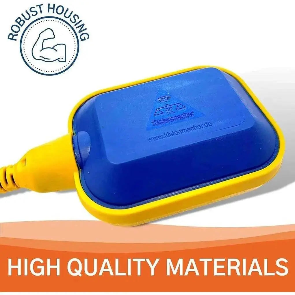Kistenmacher float switch, blue body with yellow surround, 16(8)A/250V, for water tanks and pumps UAE