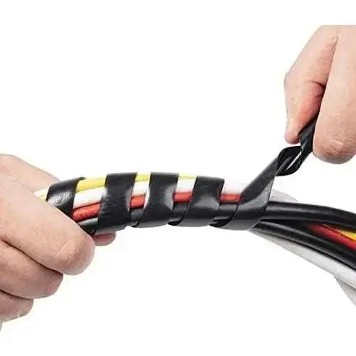 Kistenmacher spiral cable wrap around multi-colored wires; black sleeve, 10m length UAE