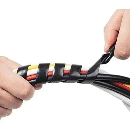 Kistenmacher spiral cable wrap around multi-colored wires; black sleeve, 10m length UAE