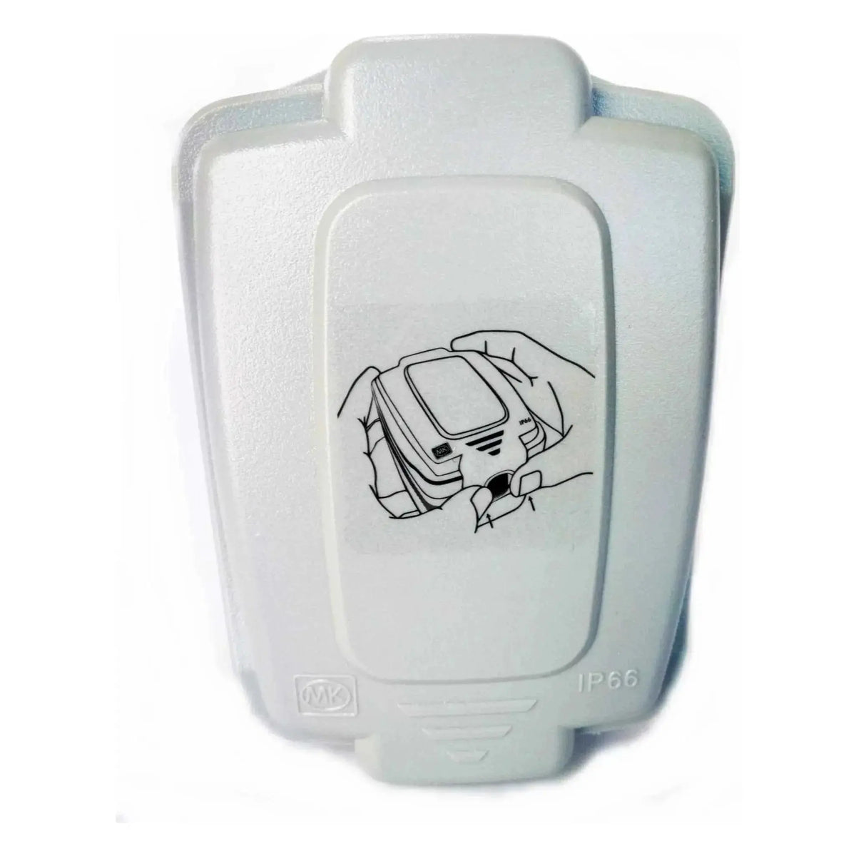 MK Electric MASTERSEAL 86893GRY 15A switched weatherproof wall socket, gray, IP66 UAE