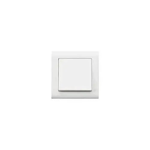 MK Essentials 10AX 1G intermediate switch with wide square rocker, white wall plate, front view UAE
